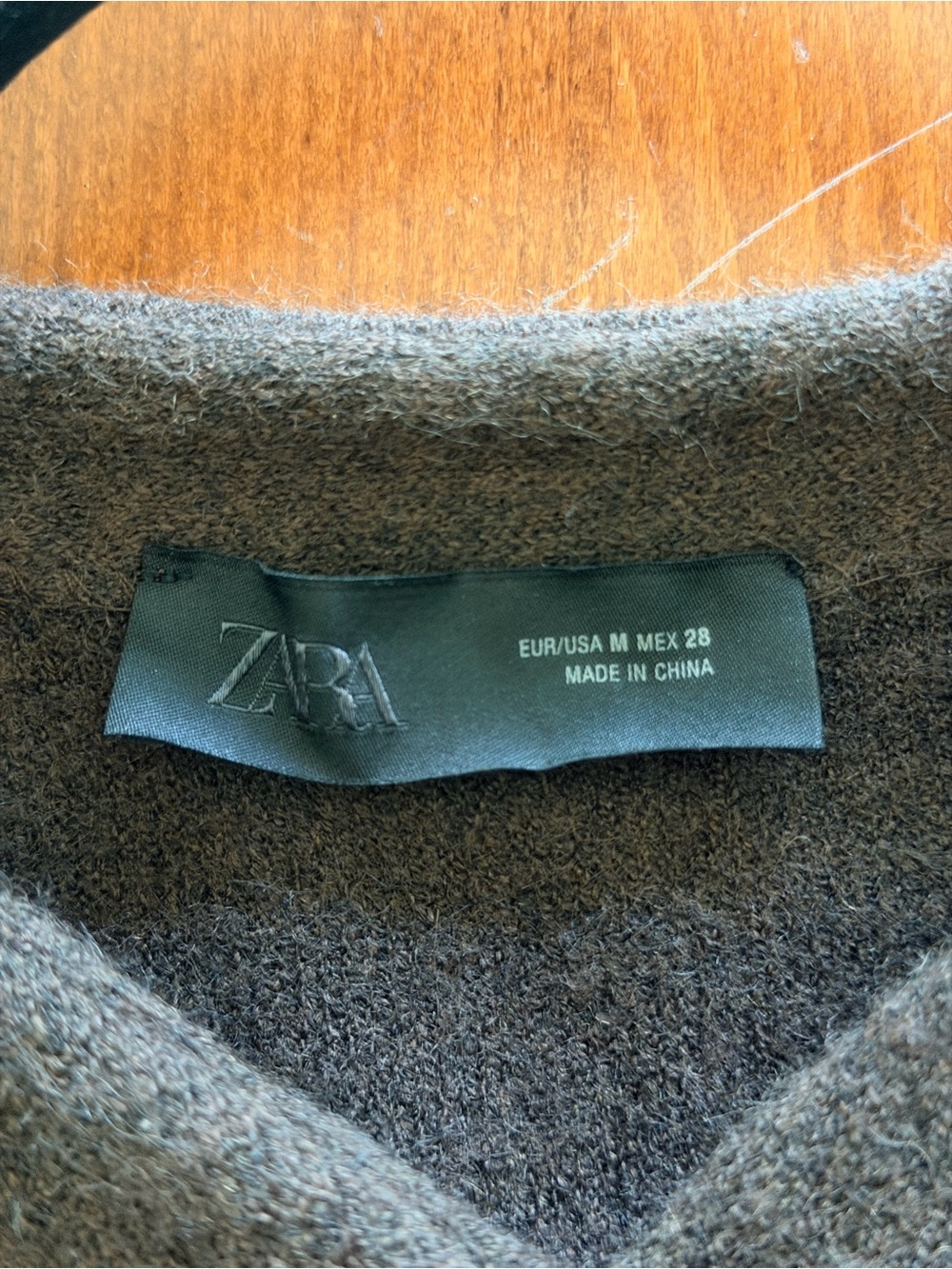 Zara Brown Faux Fur Trim Knit Cardigan Jacket Size M - Picture 3 of 5